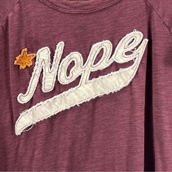 Vintage by Torrid Maroon and White "Nope" Short Sleeve Tee - Picture 4 of 11